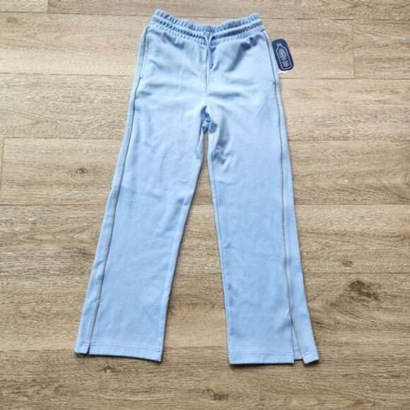 MTA Sport Blue Pants Girls Large 10-12 Wide Leg Nwt Athleisure Lounge - Picture 1 of 15